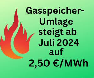 Gasspeicherumlage klettert auf 2,50 Euro je MWh – 13 Euro jährlich mehr für Haushalte